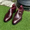 Brown Leather Santiago Buckle Single Monk Straps - AW24 sold by Costoso Italiano