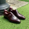 Brown Leather Santiago Buckle Single Monk Straps - AW24 sold by Costoso Italiano
