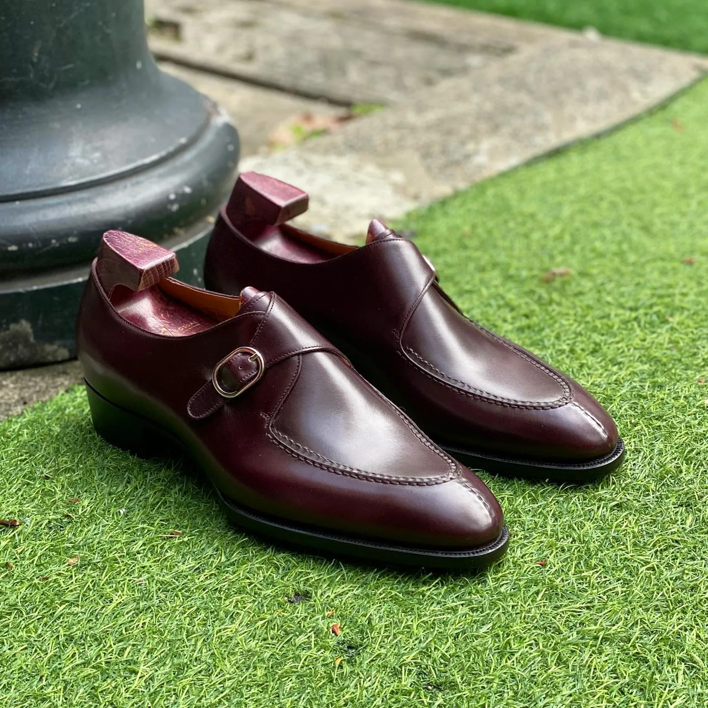 Brown Leather Santiago Buckle Single Monk Straps - AW24 sold by Costoso Italiano product image thumbnail 3