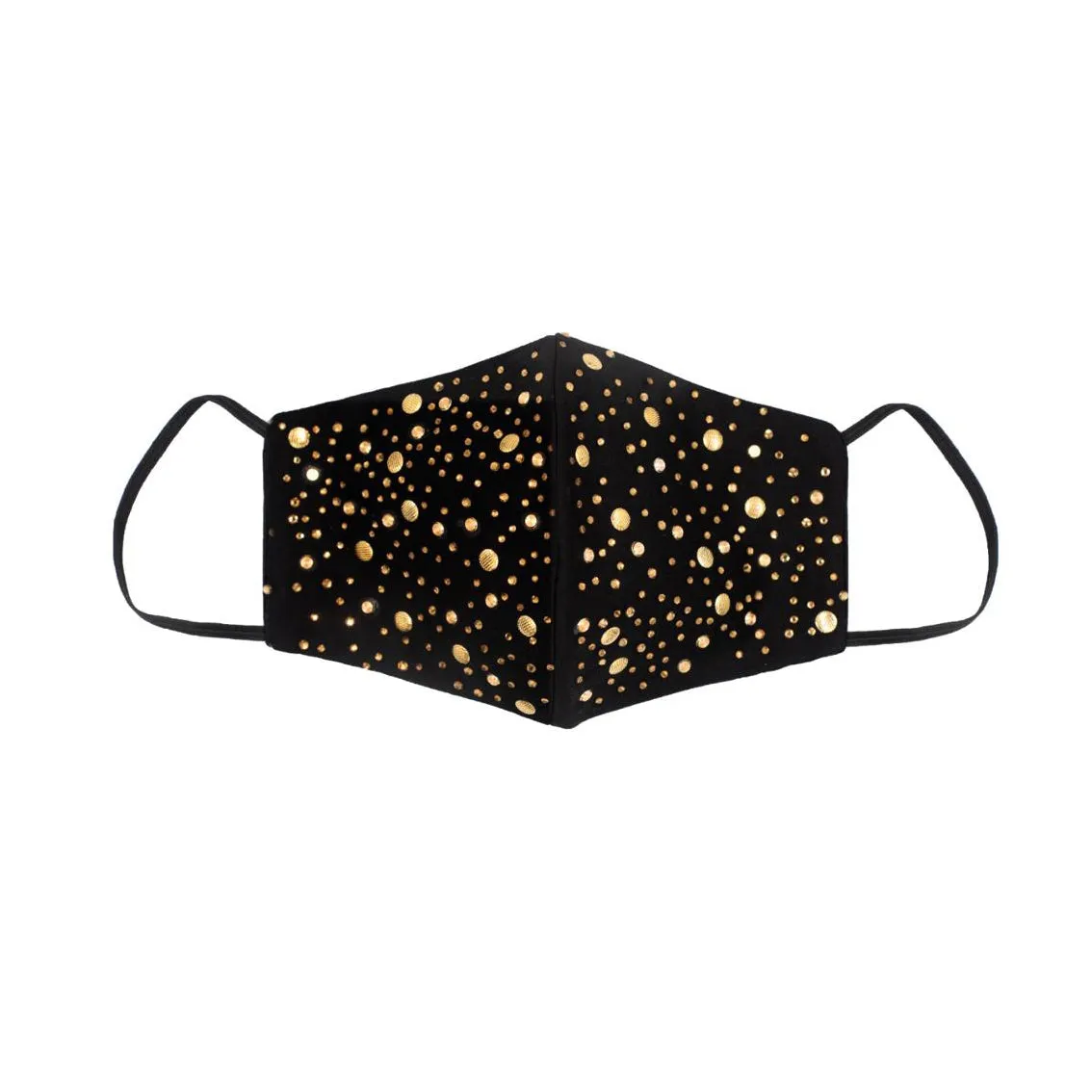 Black Silk Mask with Golden Swarovski Crystals sold by Costoso Italiano