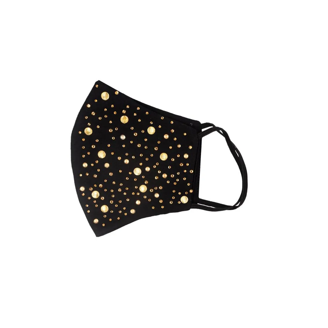 Black Silk Mask with Golden Swarovski Crystals sold by Costoso Italiano product image thumbnail 2
