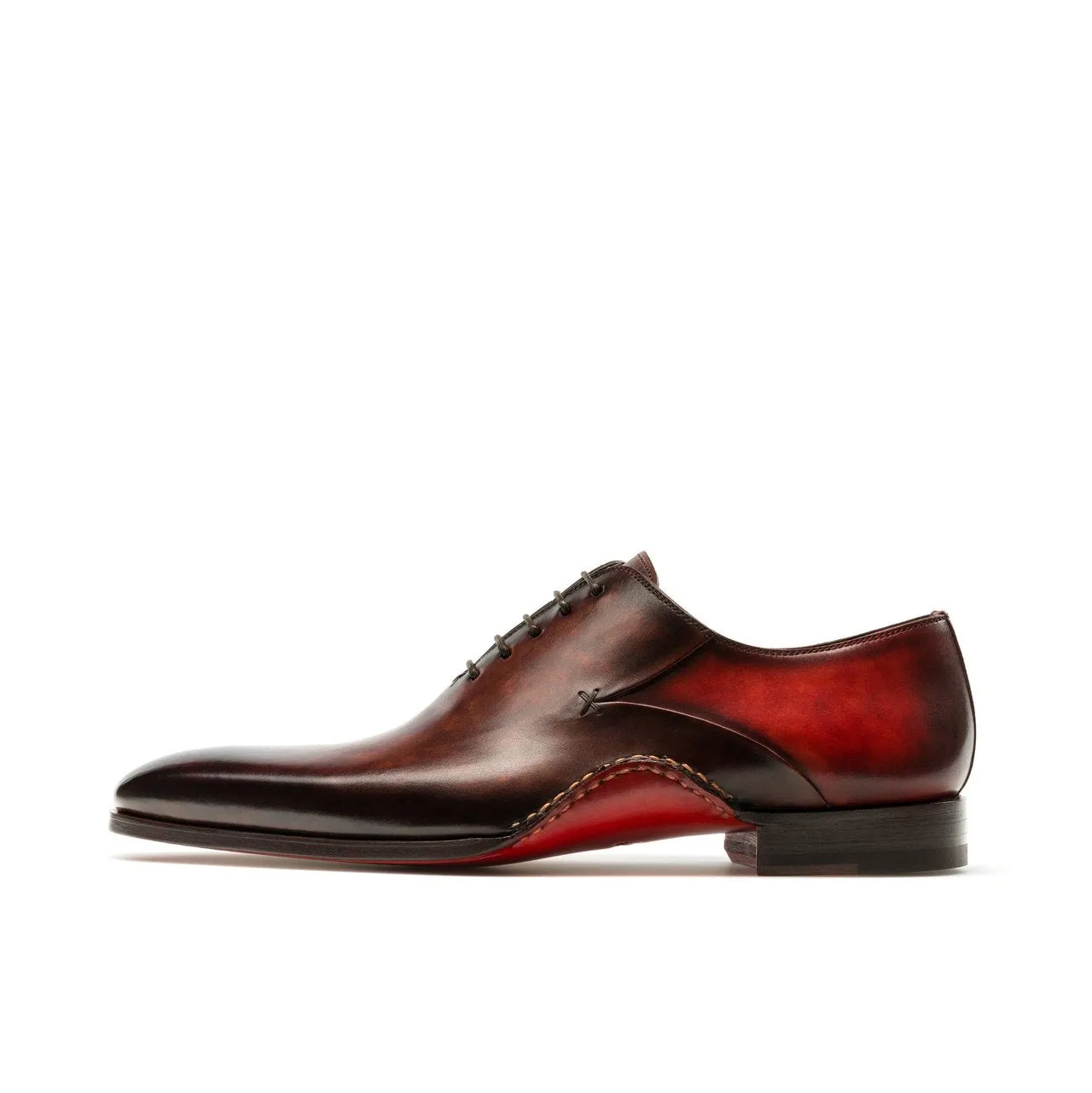 Flat Feet Shoes - Red & Brown Leather Cobar Oxfords Shoes with Arch Support sold by Costoso Italiano product image thumbnail 3