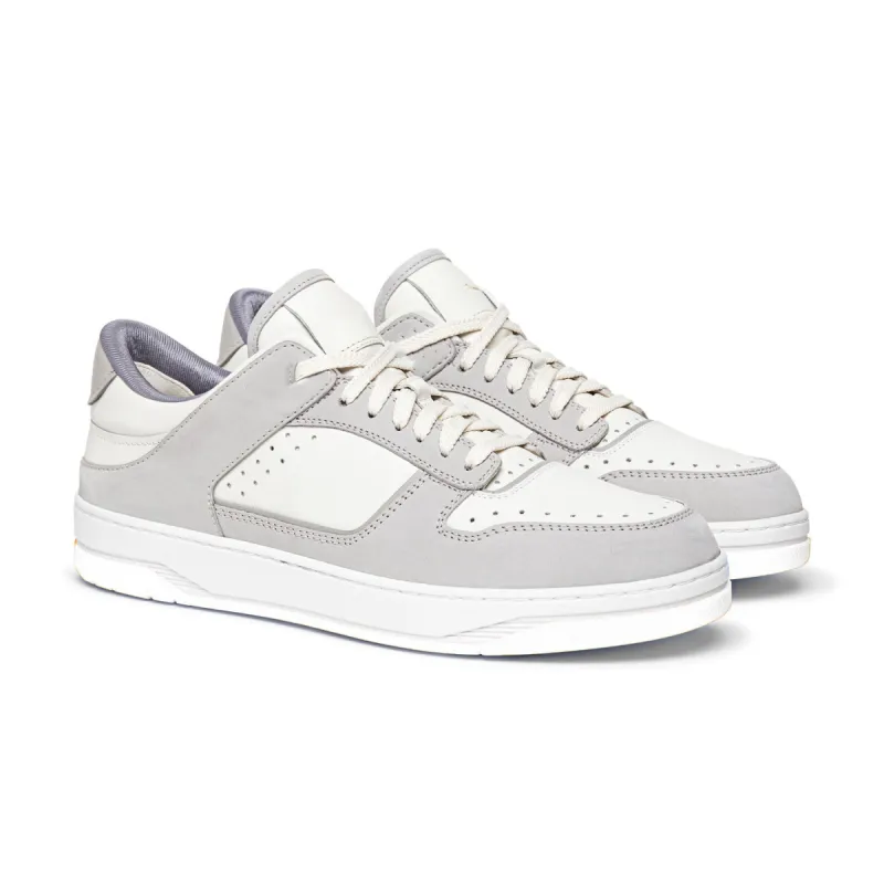 Grey and White Leather Hayden Lace Up Sneakers - Summer 2024 Collection sold by Costoso Italiano