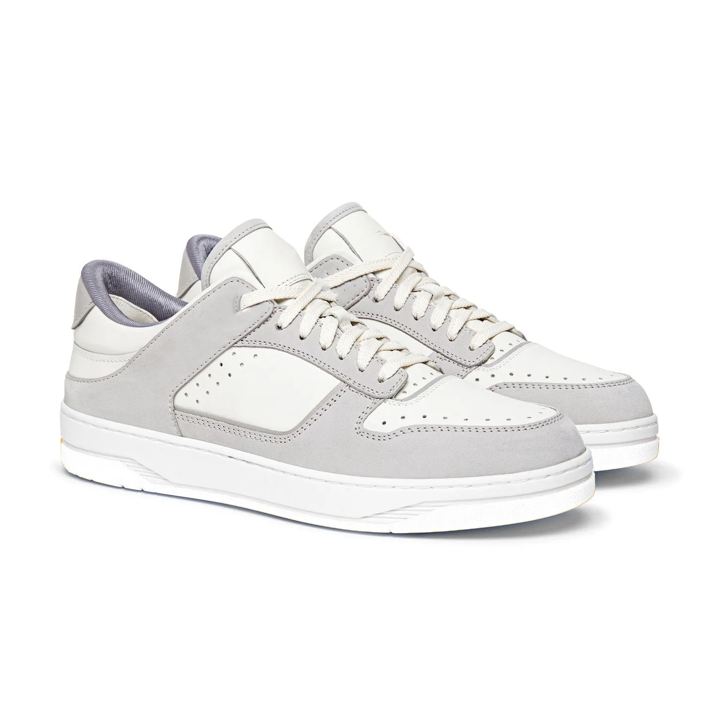 Grey and White Leather Hayden Lace Up Sneakers - Summer 2024 Collection sold by Costoso Italiano
