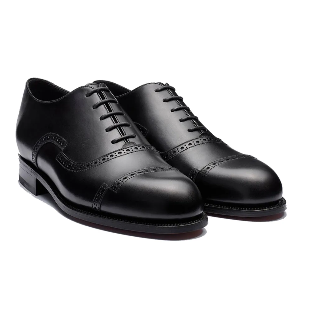 Black Leather Broxtowe Brogue Oxfords sold by Costoso Italiano