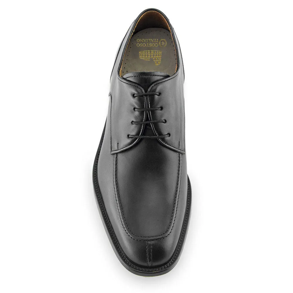 Height Increasing Black Leather Chaplelds Derby Shoes sold by Costoso Italiano