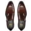 Flat Feet Shoes - Brown Leather Castle Monk Straps with Arch Support sold by Costoso Italiano