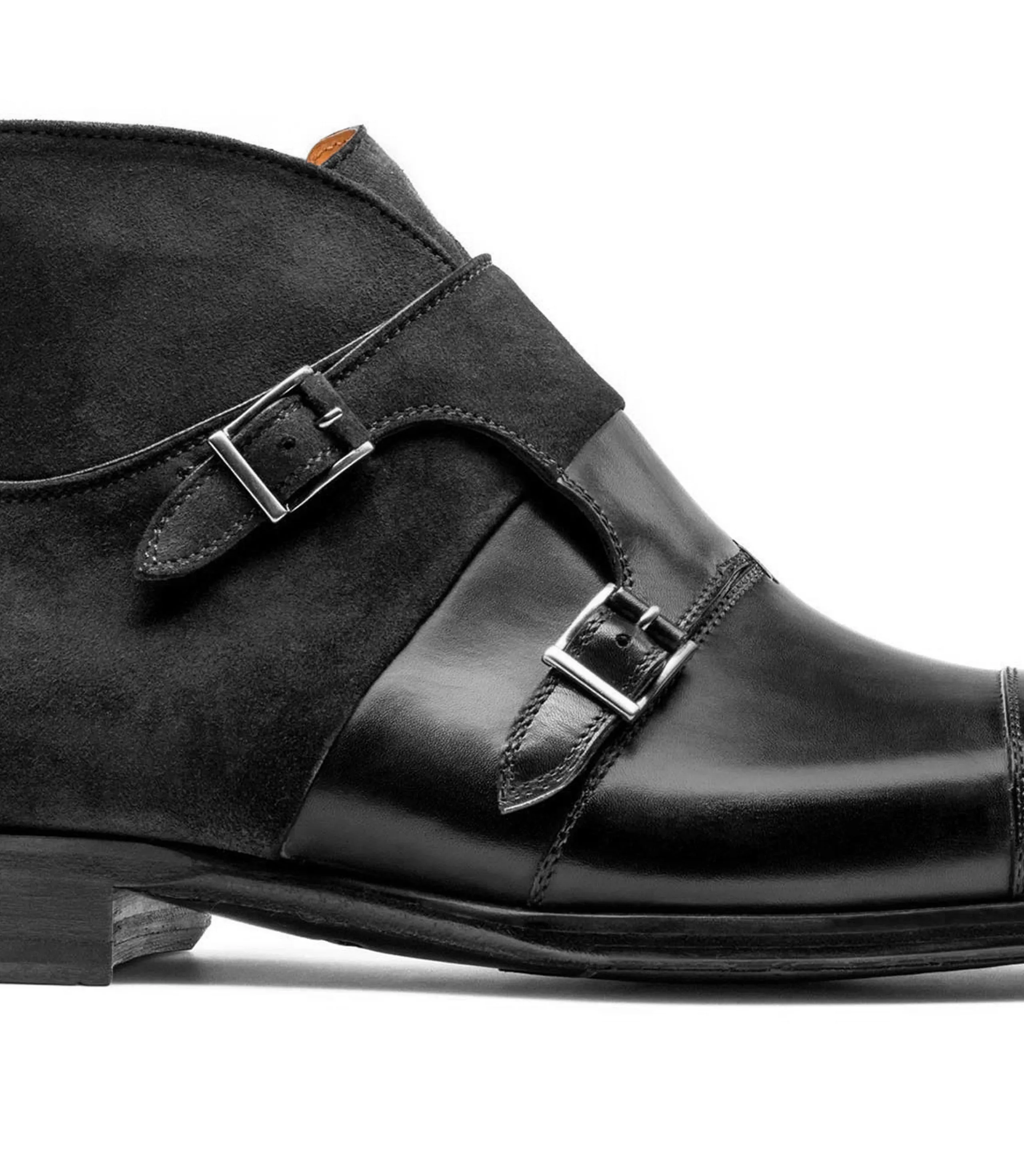 Black Suede & Leather Philadel Monk Strap Boots sold by Costoso Italiano product image thumbnail 3