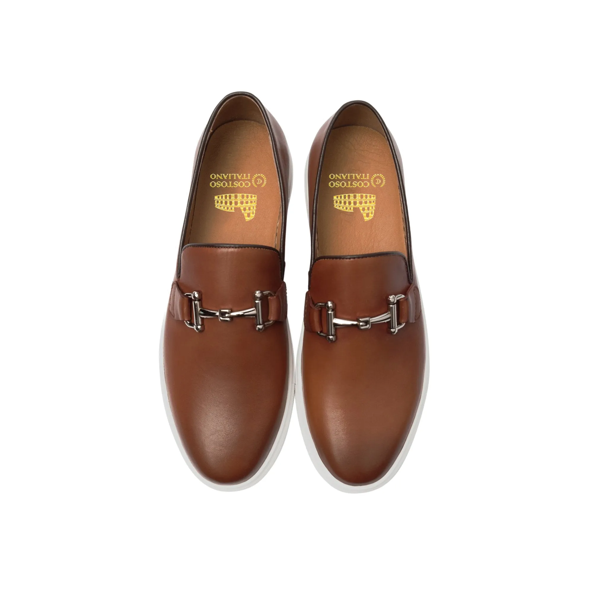 Tan Leather Alvin Horse Bit Sneakers sold by Costoso Italiano product image thumbnail 3