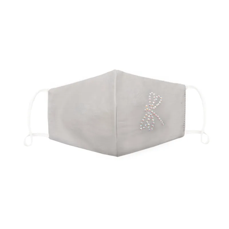 White Silk Mask with Dragonfly in Swarovski Crystals sold by Costoso Italiano