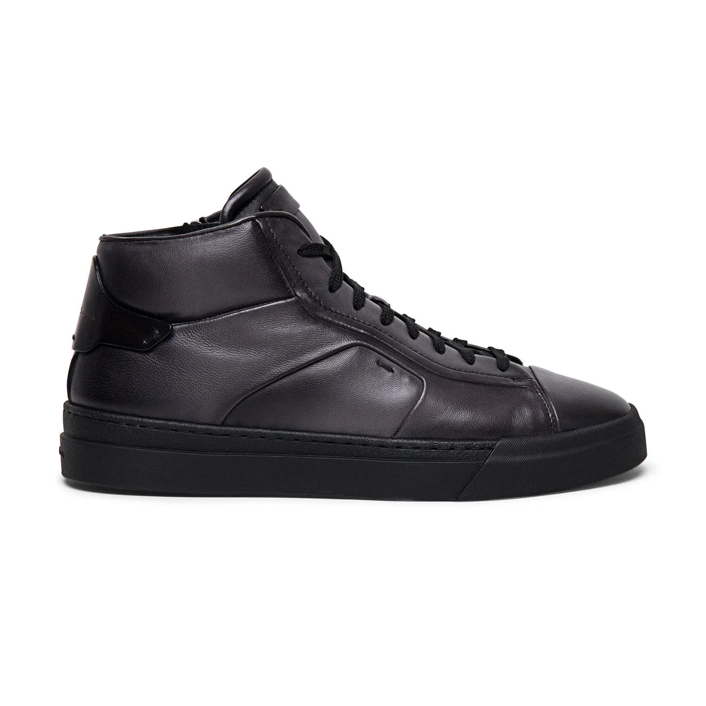 Luxury Edition - Artisian Made Black Italian Leather Wolfton Lace Up High Top Sneakers - AW24 sold by Costoso Italiano product image thumbnail 2