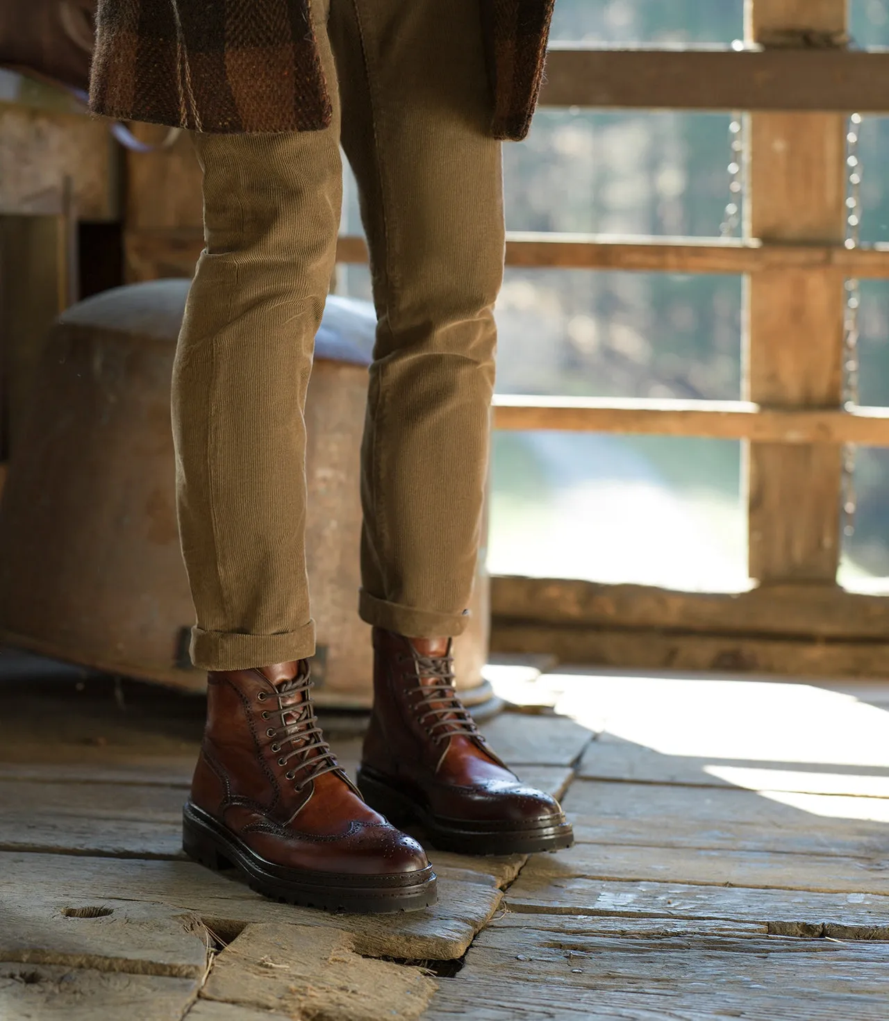 Height Increasing Tan Leather Travise Chunky Derby Boots - AW24 sold by Costoso Italiano product image thumbnail 4
