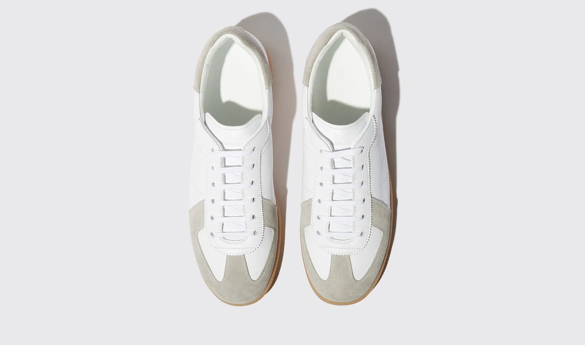 White Leather and Grey Suede Devin Lace Up Sneakers - Summer 2024 Collection sold by Costoso Italiano product image thumbnail 2