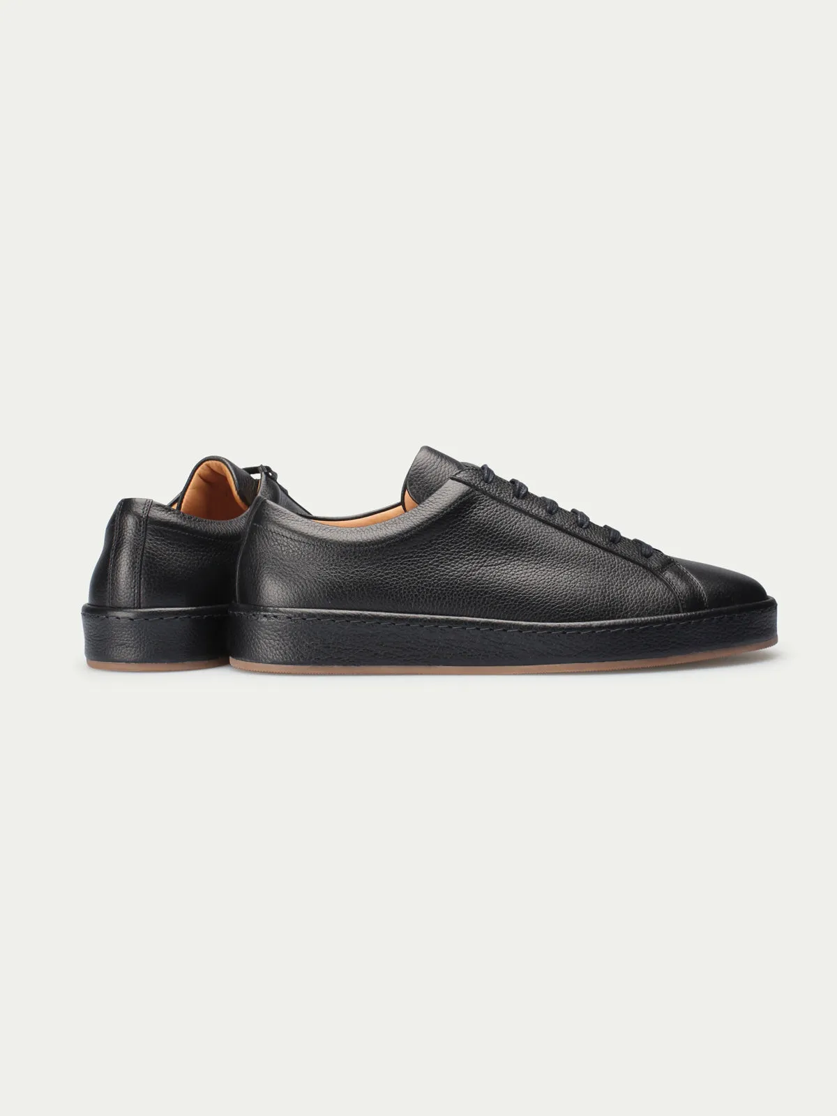 Black Leather Eirene Lace Up Sneakers - AW24 sold by Costoso Italiano product image thumbnail 4