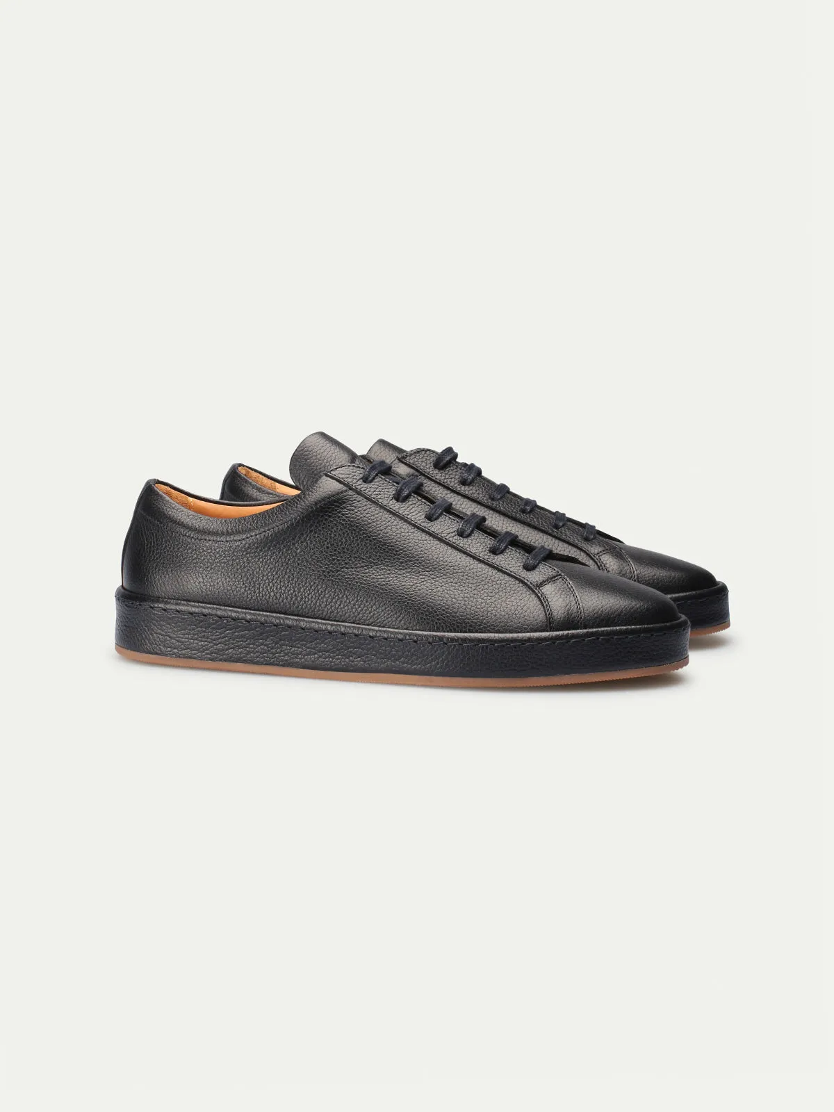 Black Leather Eirene Lace Up Sneakers - AW24 sold by Costoso Italiano product image thumbnail 2