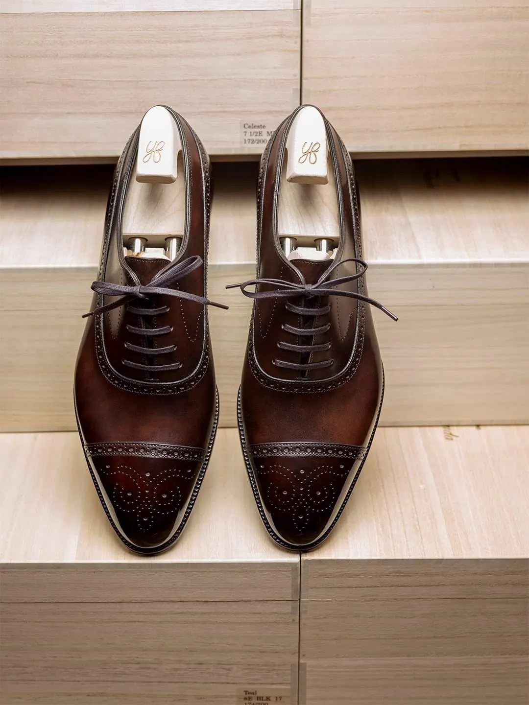 Brown Leather Callista Brogue Toe Cap Oxfords - Formal Shoes - SS23 sold by Costoso Italiano