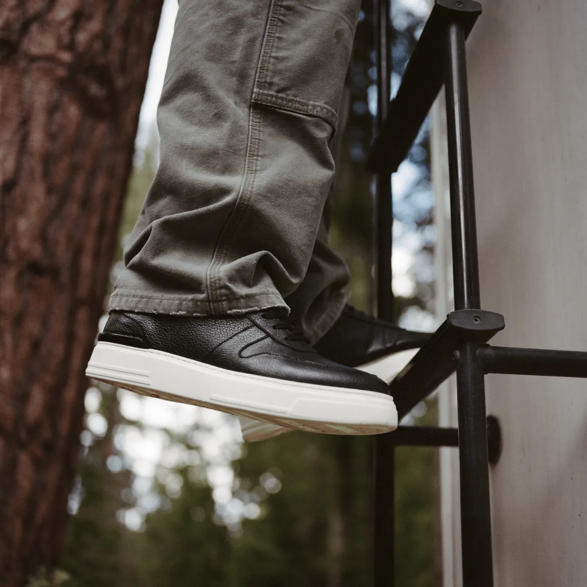 Black Leather Lancia Sneakers With White Sole sold by Costoso Italiano product image thumbnail 2