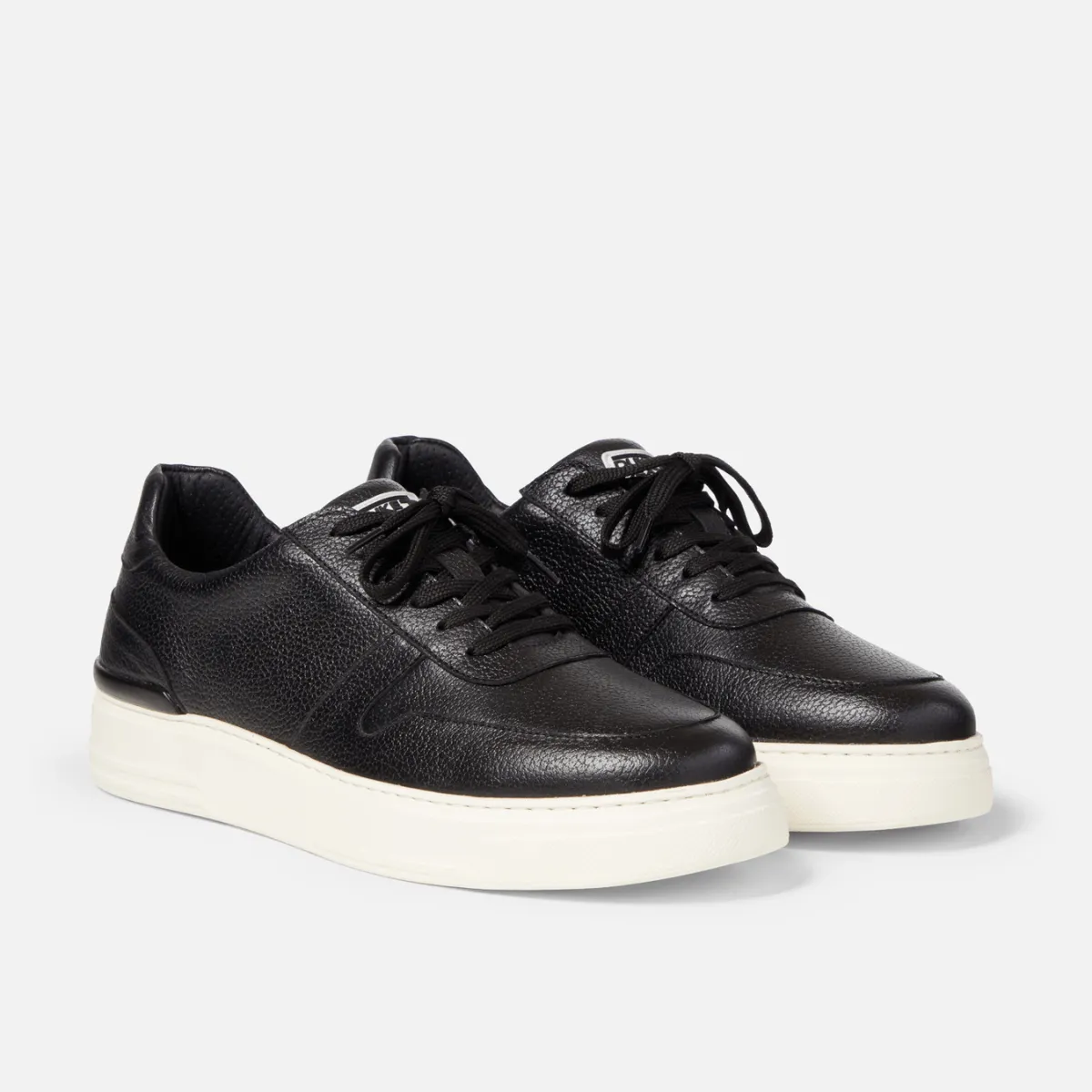 Black Leather Lancia Sneakers With White Sole sold by Costoso Italiano
