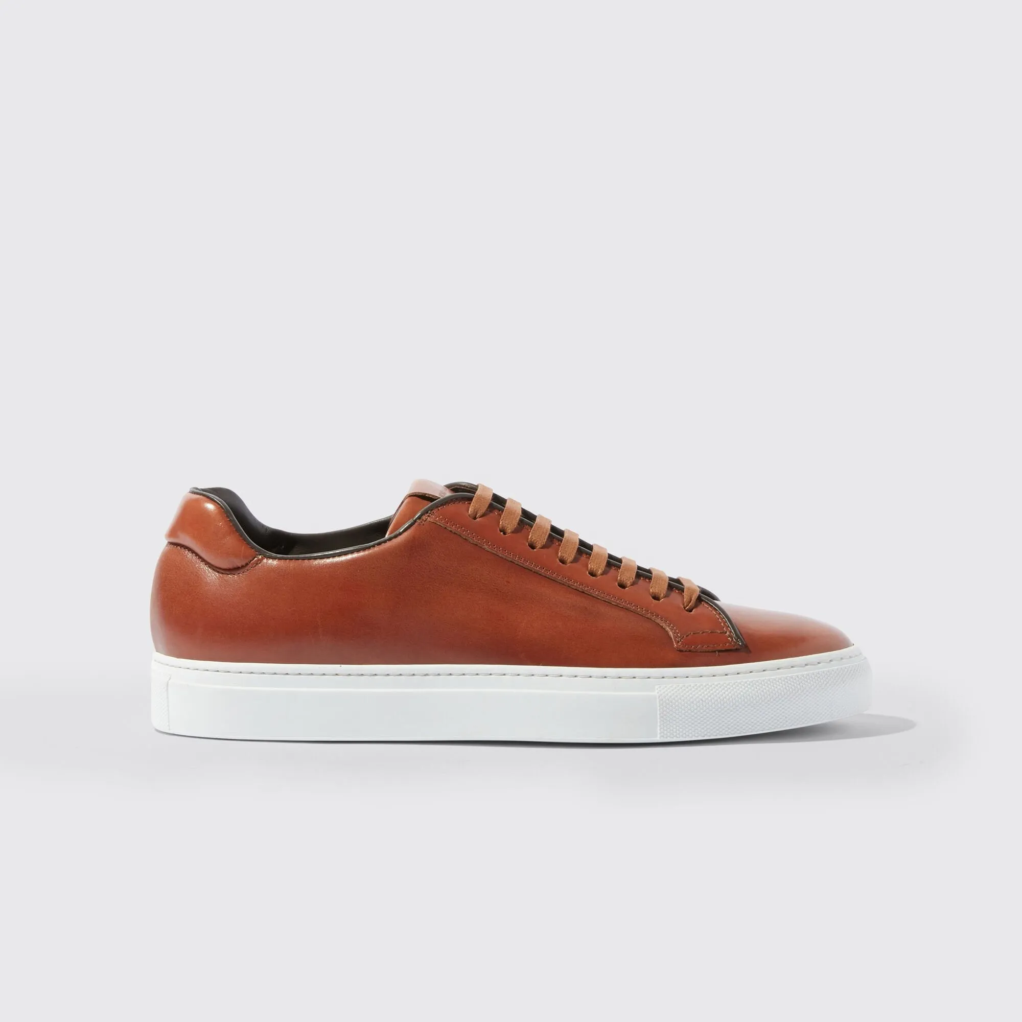 Tan Leather Logan Lace Up Sneakers - AW24 sold by Costoso Italiano product image thumbnail 2