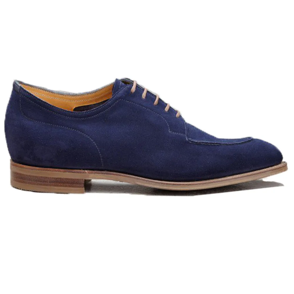 Height Increasing Navy Blue Suede Hamlet Derby Shoes sold by Costoso Italiano product image thumbnail 3