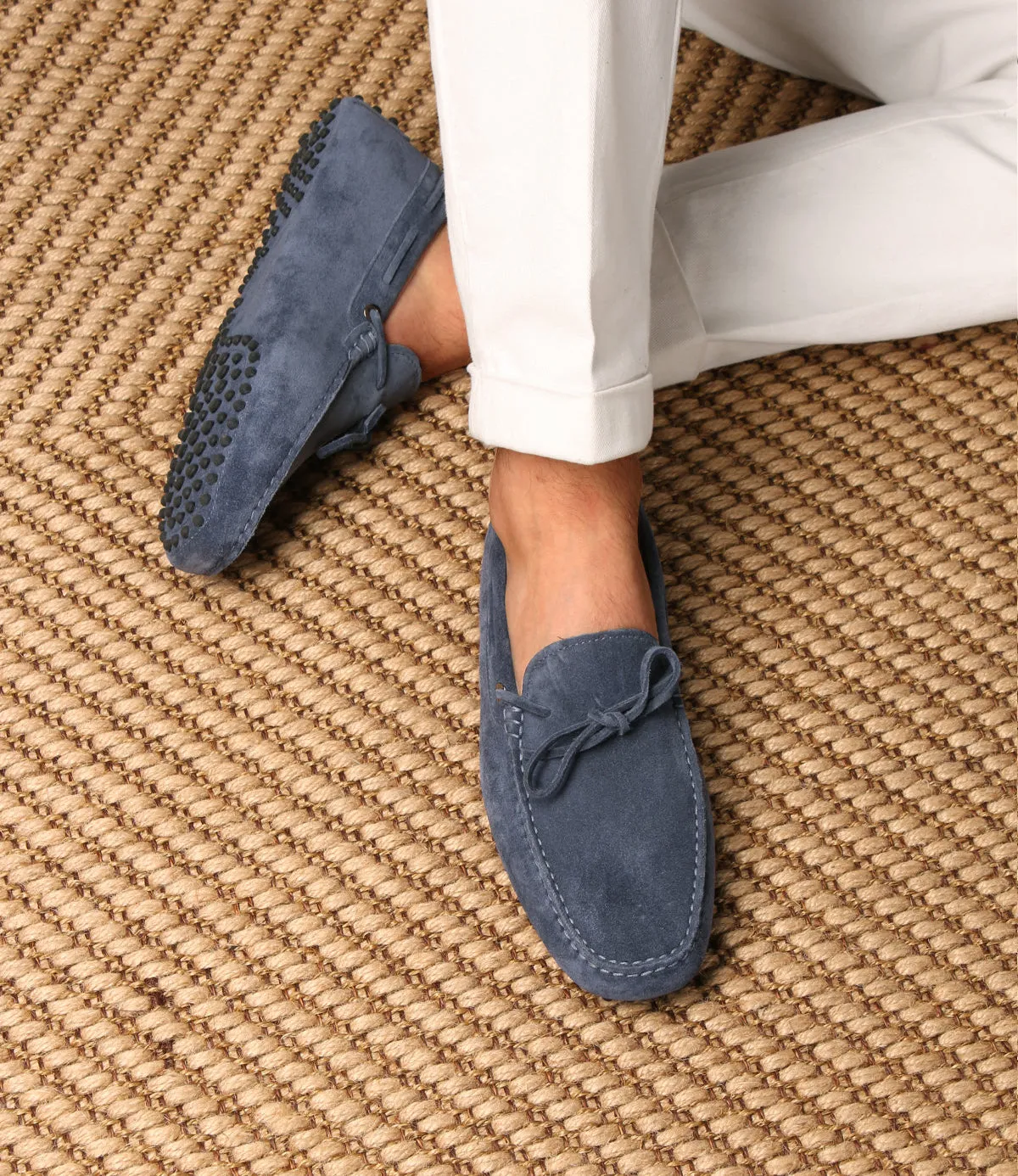 Luxury Edition - Artisian Made Steel Blue Italian Suede Ophelia Driving Loafers - AW24 sold by Costoso Italiano product image thumbnail 4