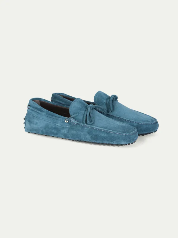 Sea Blue Suede Ophelia Driving Loafers - AW24 sold by Costoso Italiano