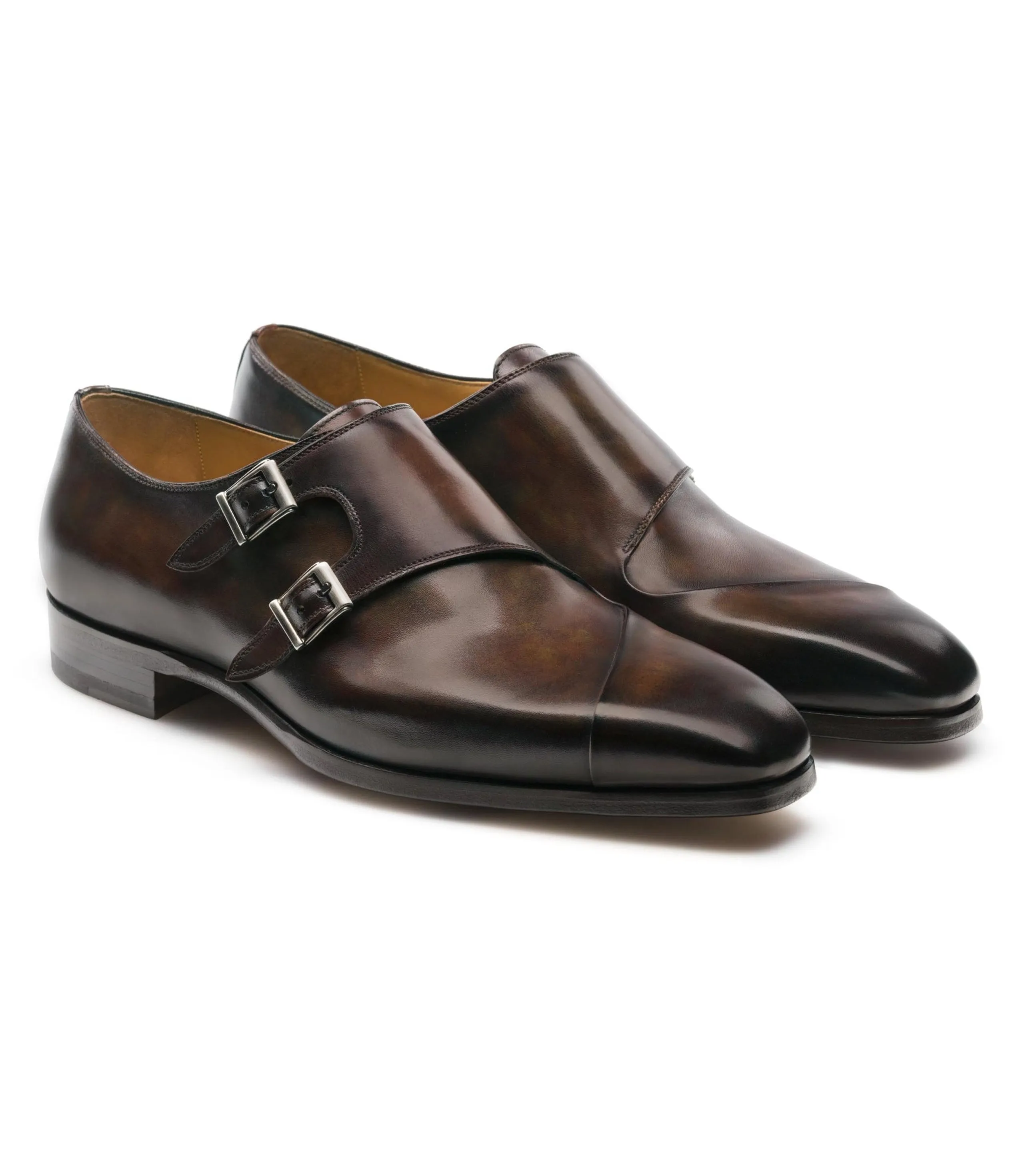Height Increasing Brown Leather Nycoshy Monk Strap Shoes sold by Costoso Italiano