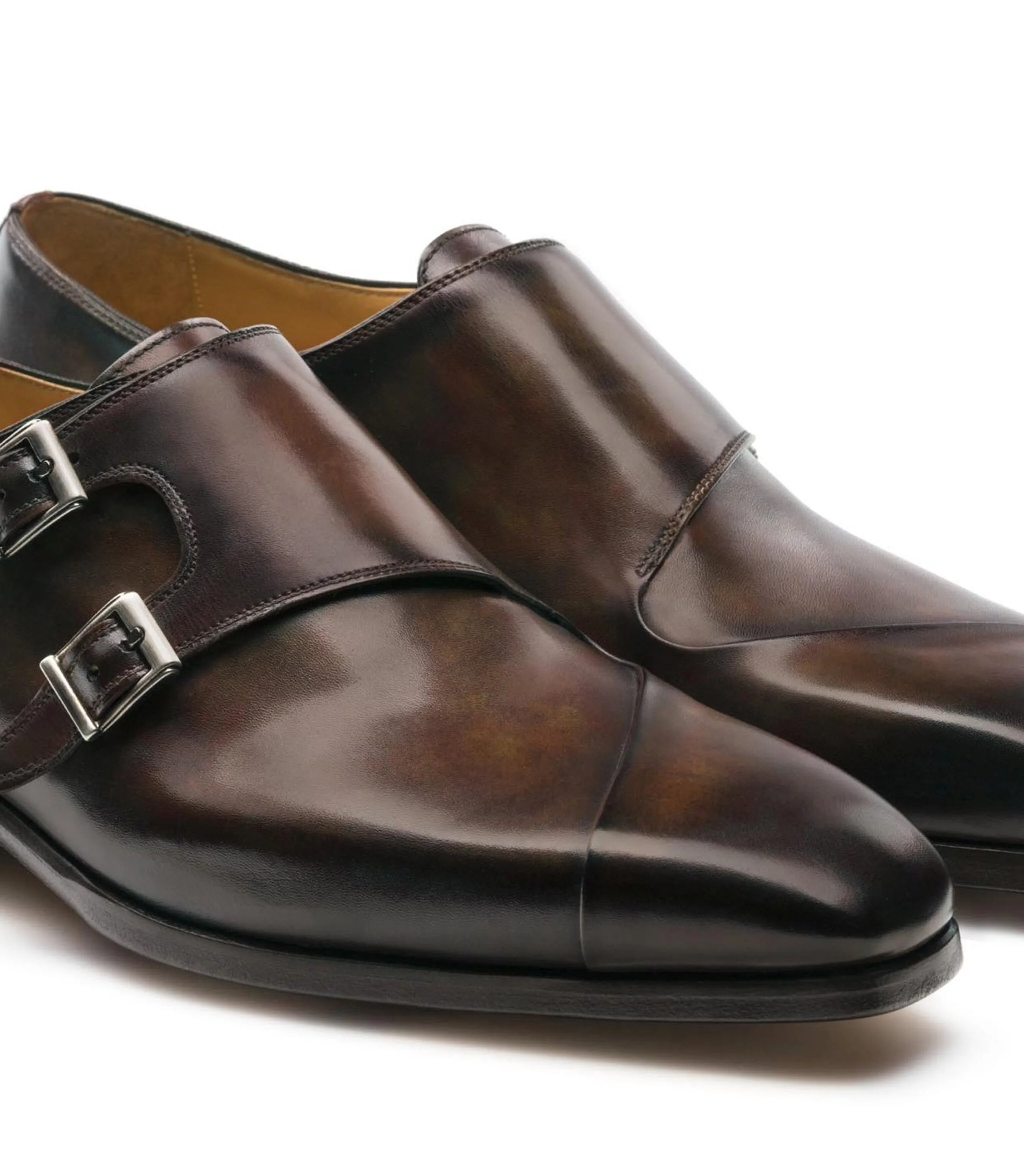 Height Increasing Brown Leather Nycoshy Monk Strap Shoes sold by Costoso Italiano product image thumbnail 3