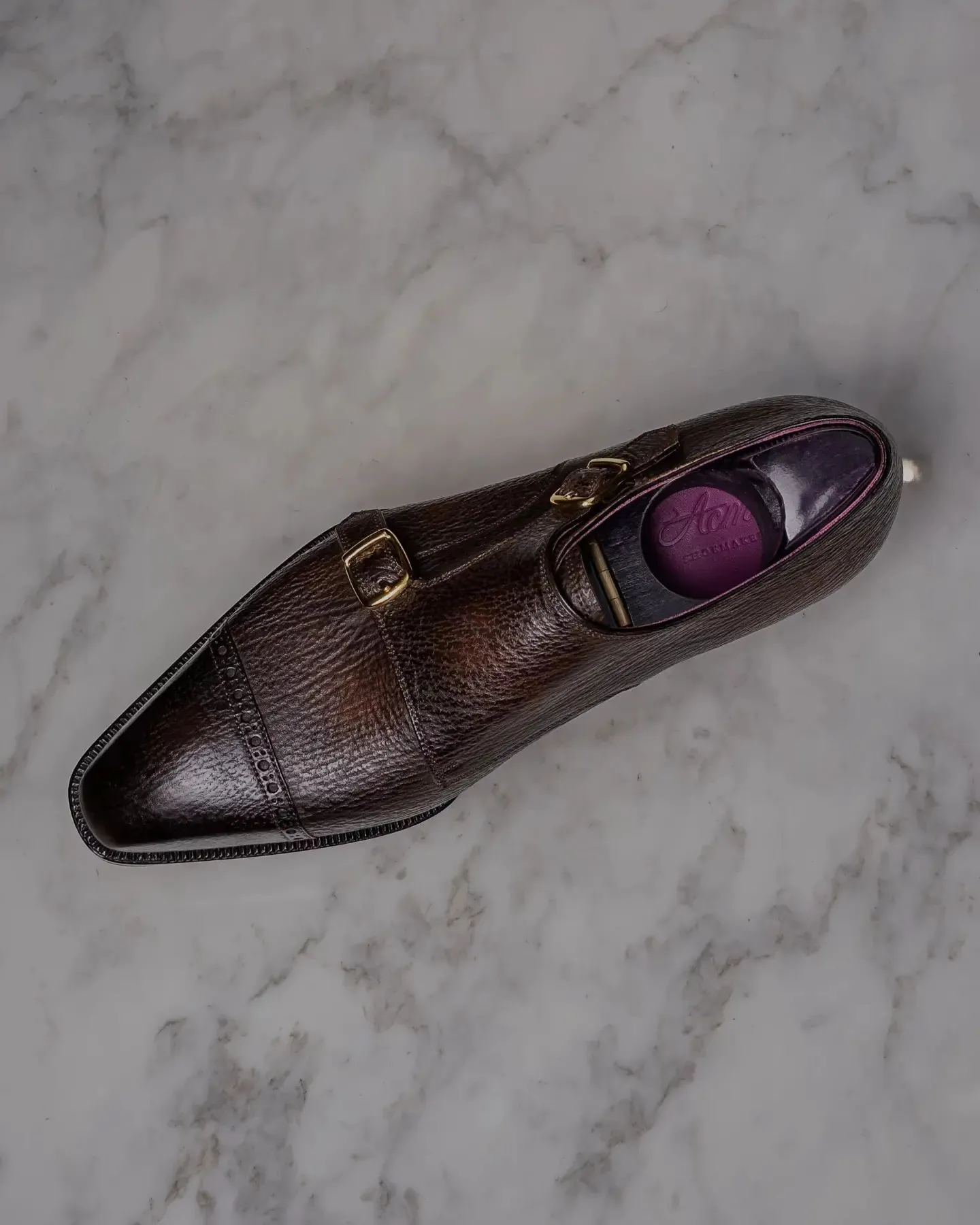 Tan Leather Santoni Carlos Castle Monk Straps Shoes sold by Costoso Italiano product image thumbnail 2