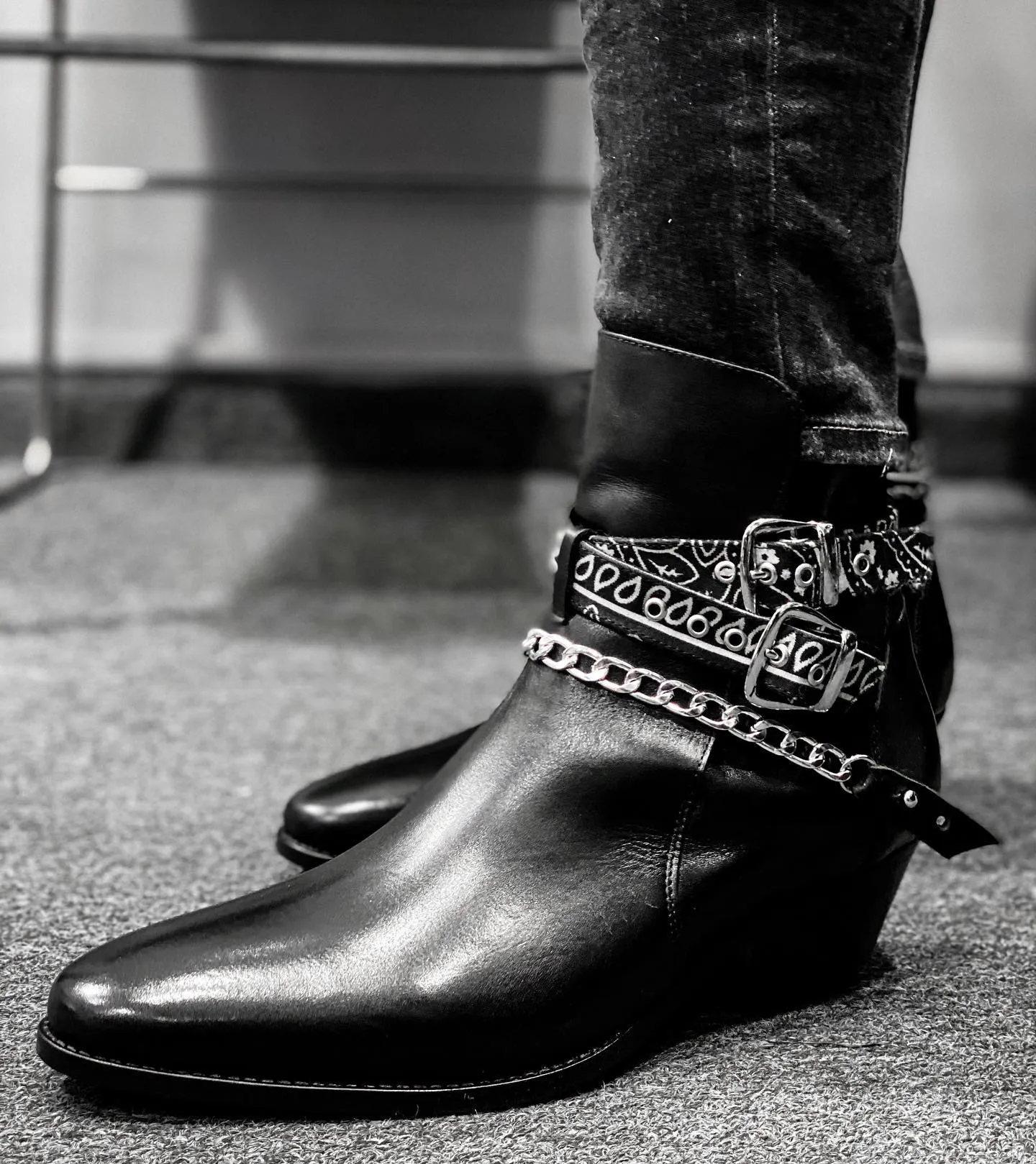 Height Increasing Black Italian Leather Cantane Slip On Jodhpur Boots sold by Costoso Italiano