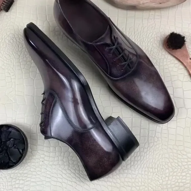 Brown Patina Leather Nedlands Oxford Shoes sold by Costoso Italiano