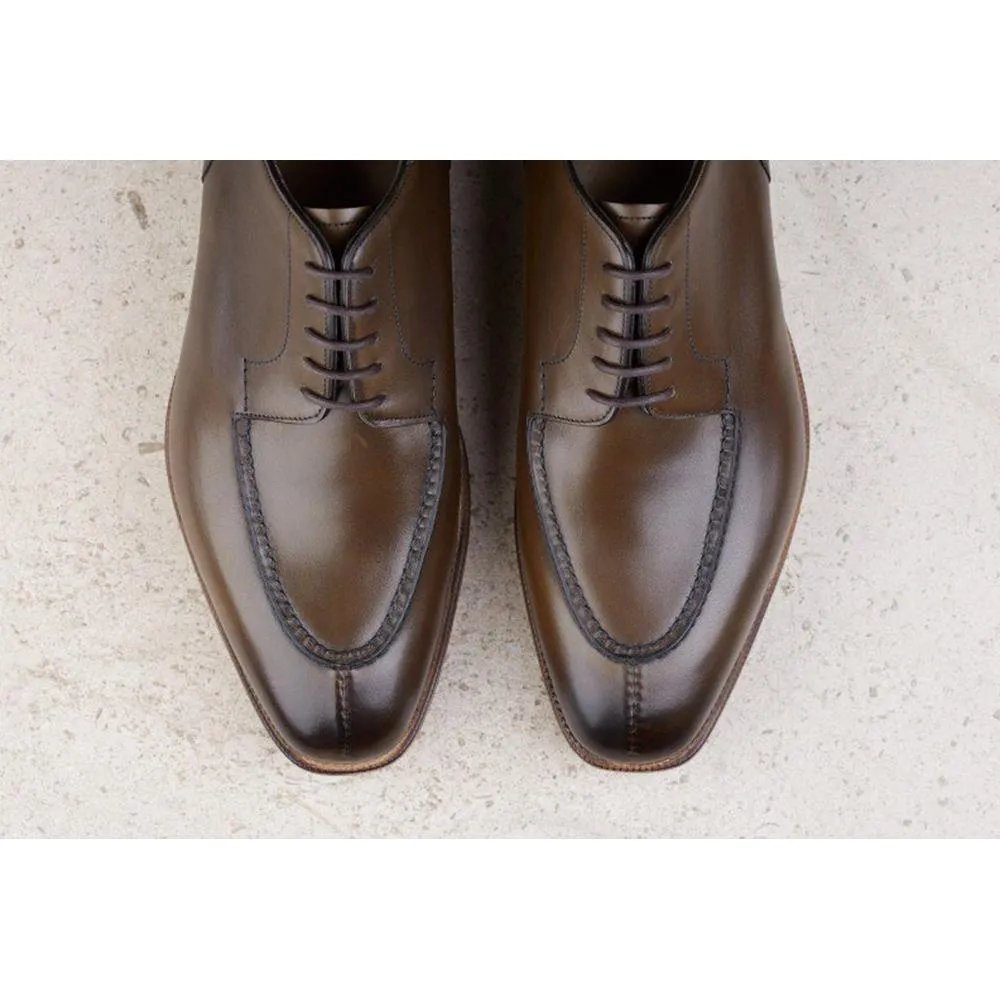 Flat Feet Shoes - Olive Green Leather Hamlet Derby Shoes with Arch Support sold by Costoso Italiano product image thumbnail 4