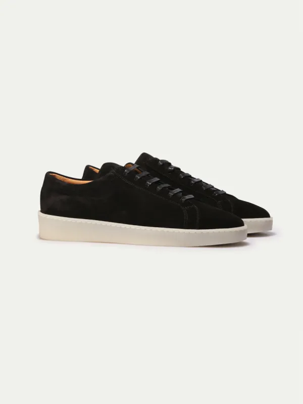 Black Suede Astrid Lace Up Sneakers - AW24 sold by Costoso Italiano