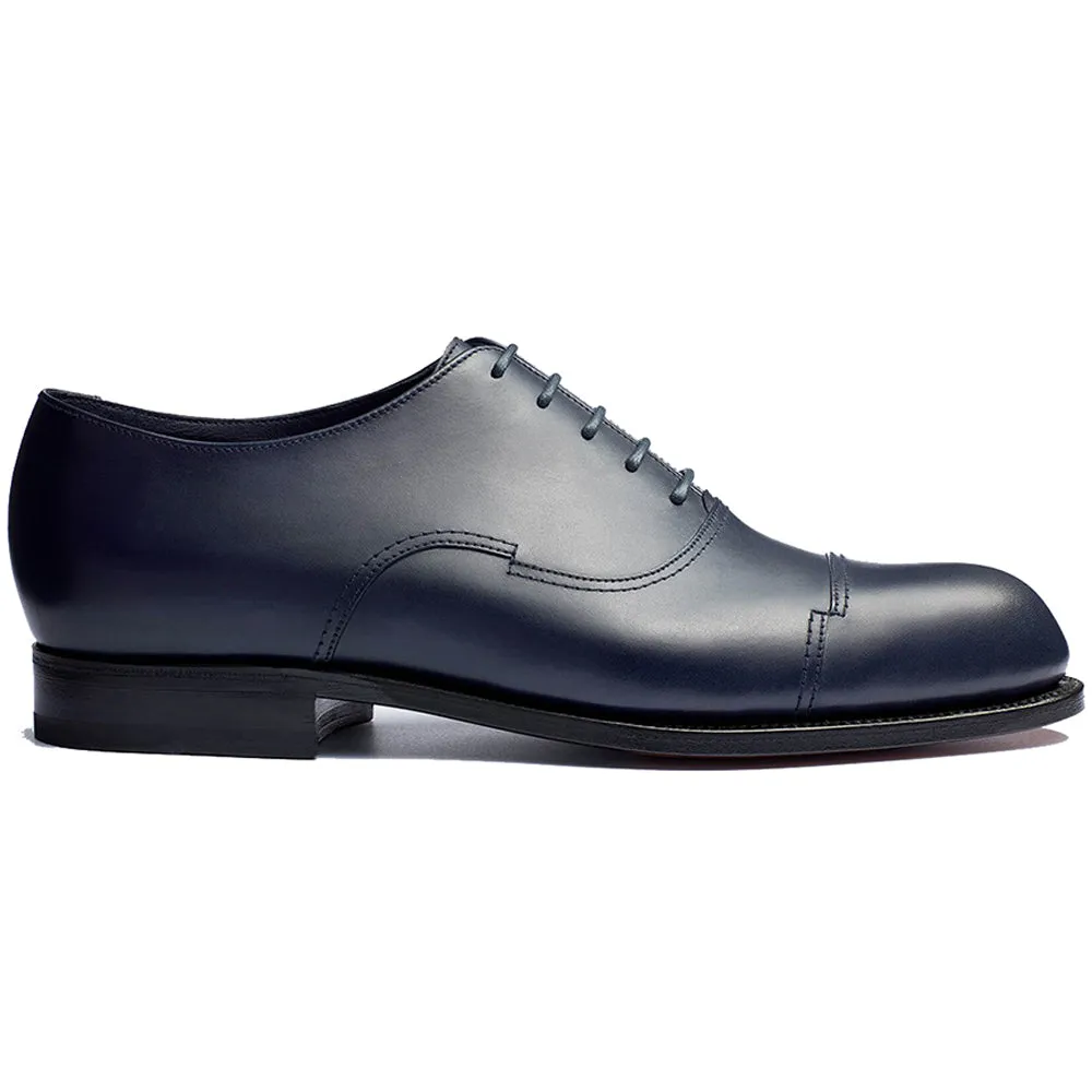 Height Increasing Navy Blue Leather Broxtowe Balmoral Oxfords sold by Costoso Italiano