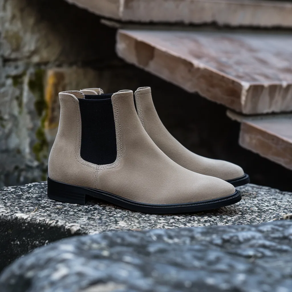 Beige Suede Bartolomeo Chelsea Boot : The Dapper Edit sold by Costoso Italiano product image thumbnail 2