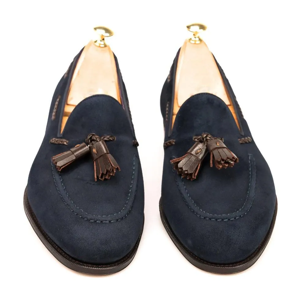 Flat Feet Shoes - Blue Suede Warwick Loafers with Arch Support sold by Costoso Italiano product image thumbnail 3