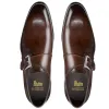 Height Increasing Brown Leather Bromley Monk Straps sold by Costoso Italiano