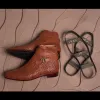 Height Increasing Tan Braided Leather Albon Slip On Jodhpur Boots sold by Costoso Italiano