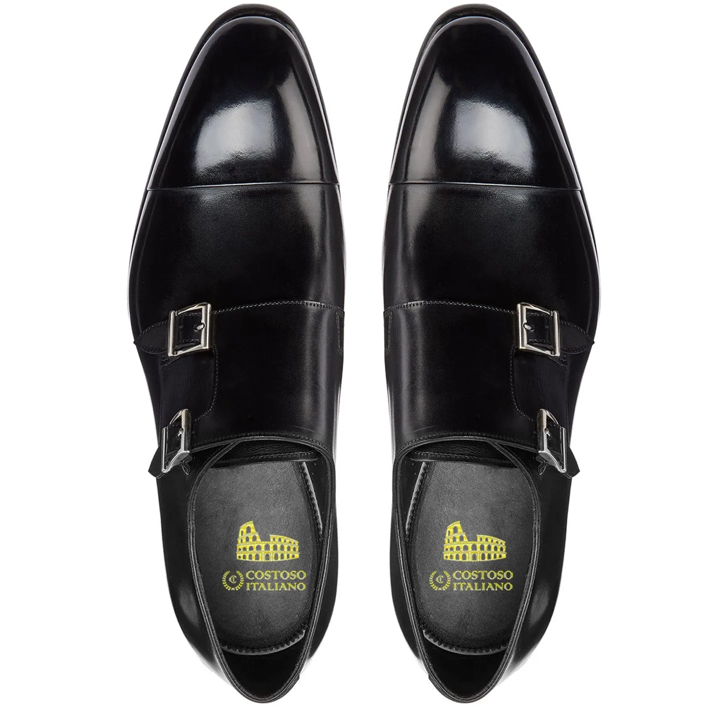 Black Leather Castle Monk Straps - Formal Shoes : The Royale Collection sold by Costoso Italiano product image thumbnail 3