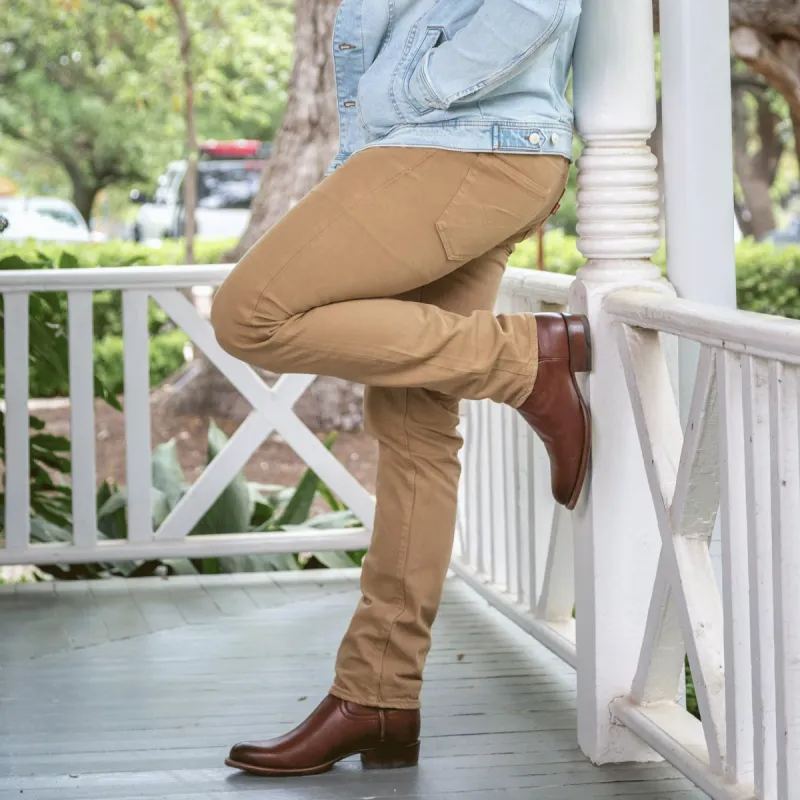 Height Increasing Burbon Leather techo Bastrop Slip On Zipper Western Cowboy Boots sold by Costoso Italiano