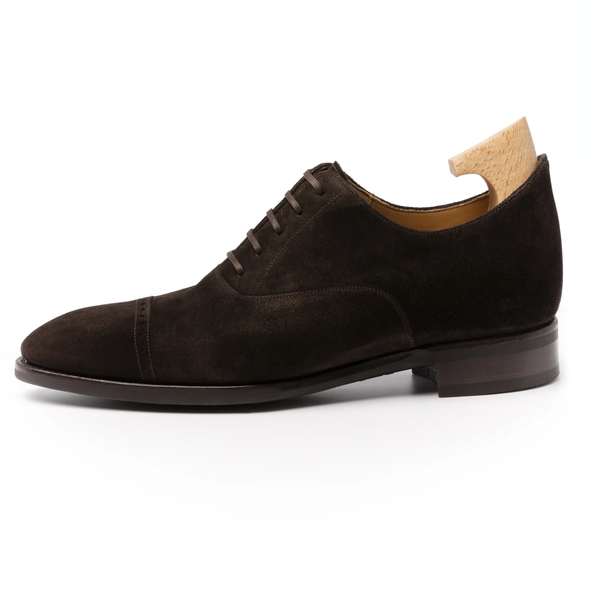 Height Increasing Brown Suede Eastney Toe Cap Oxfords sold by Costoso Italiano product image thumbnail 3