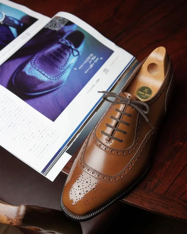 Tan Leather Niamh Brogue Oxfords - Formal Shoes sold by Costoso Italiano