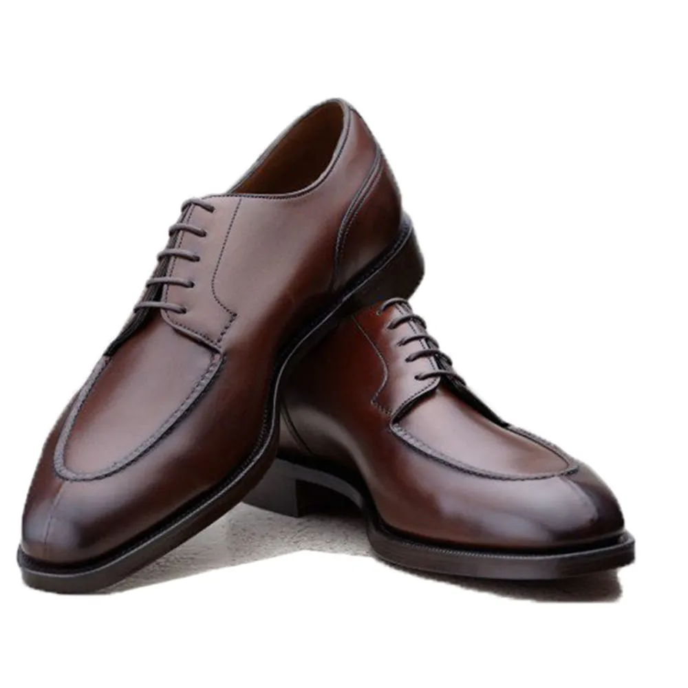 Height Increasing Brown Leather Hamlet Derby Shoes sold by Costoso Italiano product image thumbnail 3