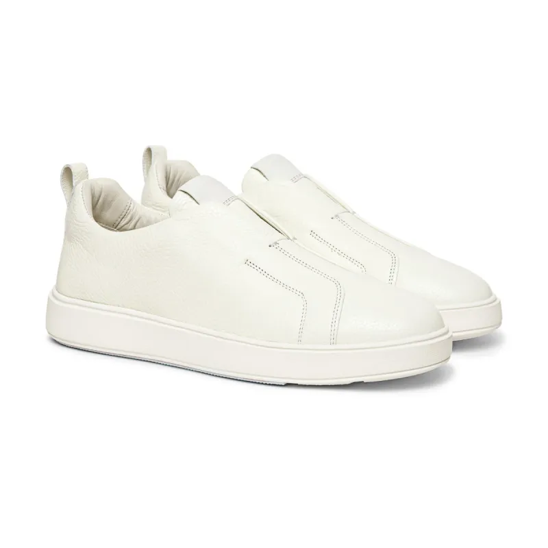 White Leather Elowen Slip On Sneakers - Summer 2024 Collection sold by Costoso Italiano