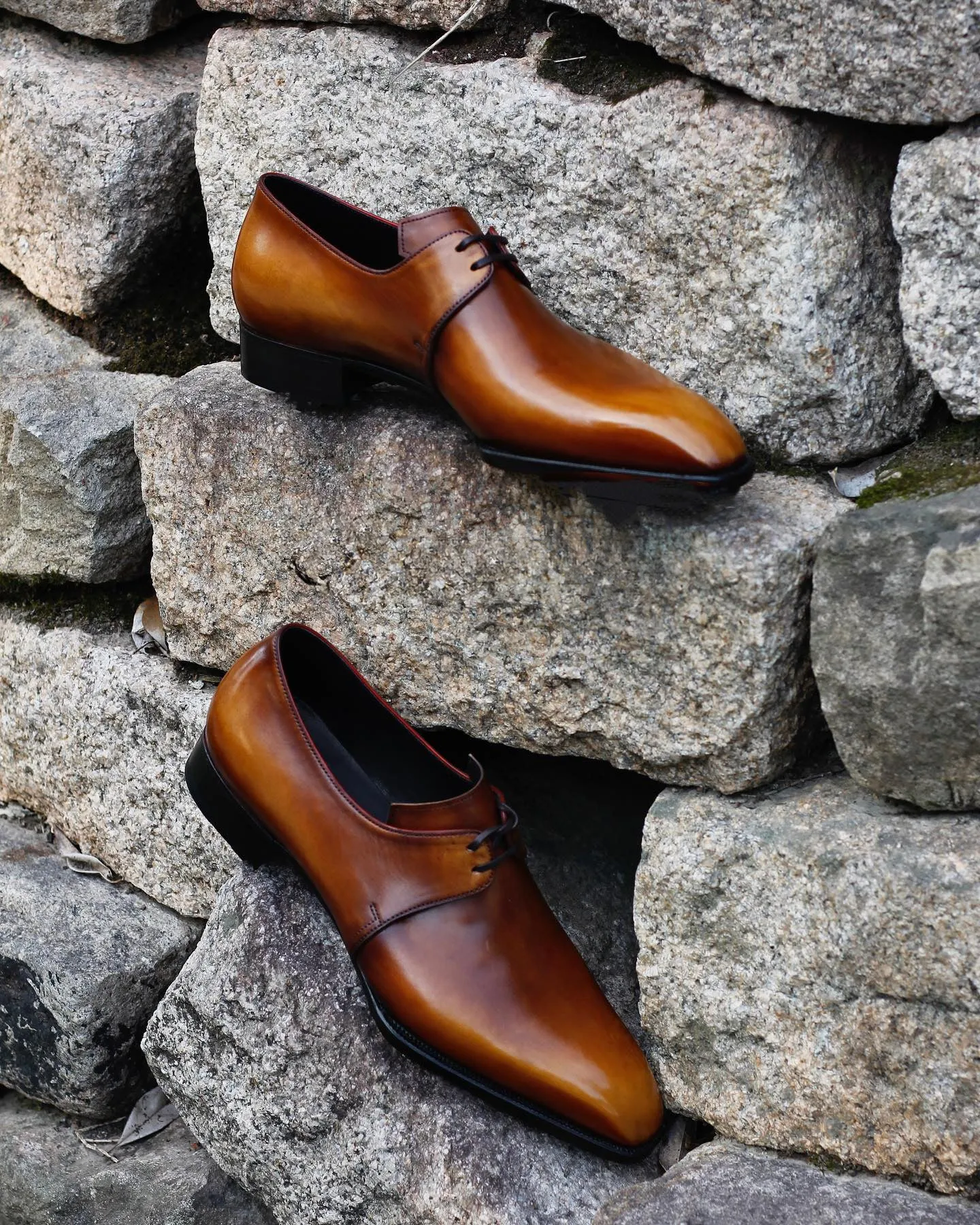 Tan Leather Galicia Lace Up Derby Shoes - AW24 sold by Costoso Italiano