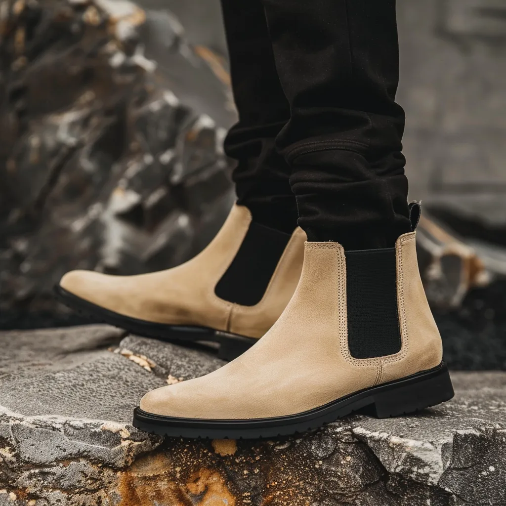 Beige Suede Bruno Chelsea Boot sold by Costoso Italiano product image thumbnail 2