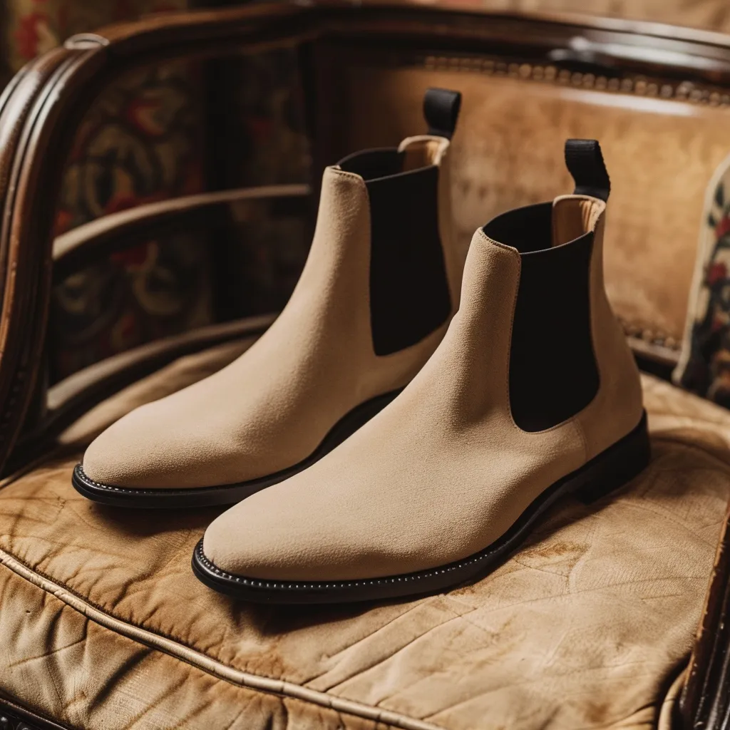 Beige Suede Bruno Chelsea Boot sold by Costoso Italiano