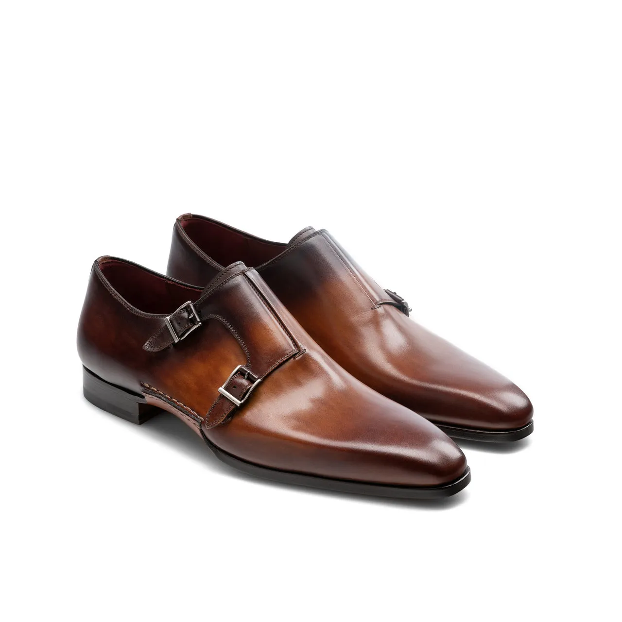 Tan & Brown Leather Ballina Monk Straps Shoes sold by Costoso Italiano