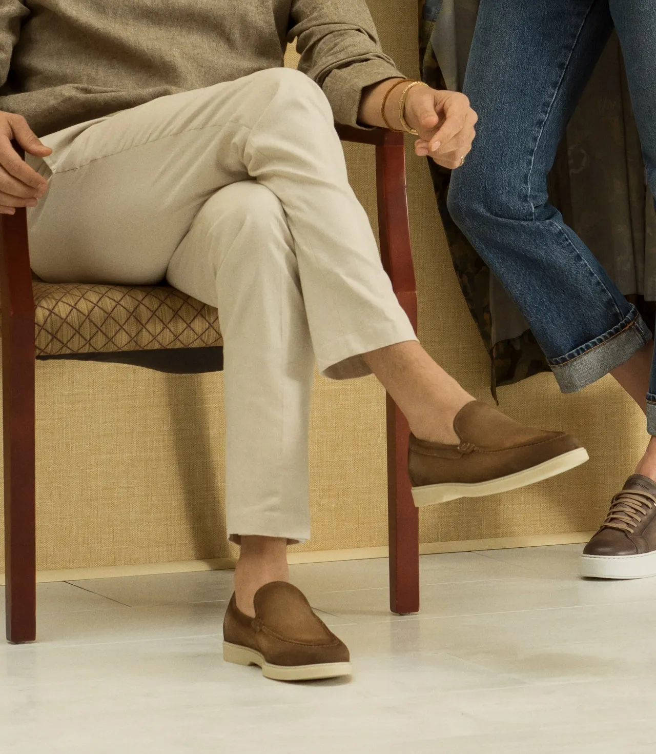 Brown Suede Authentia Loafers with White Soles - Summer 2024 Collection sold by Costoso Italiano product image thumbnail 2