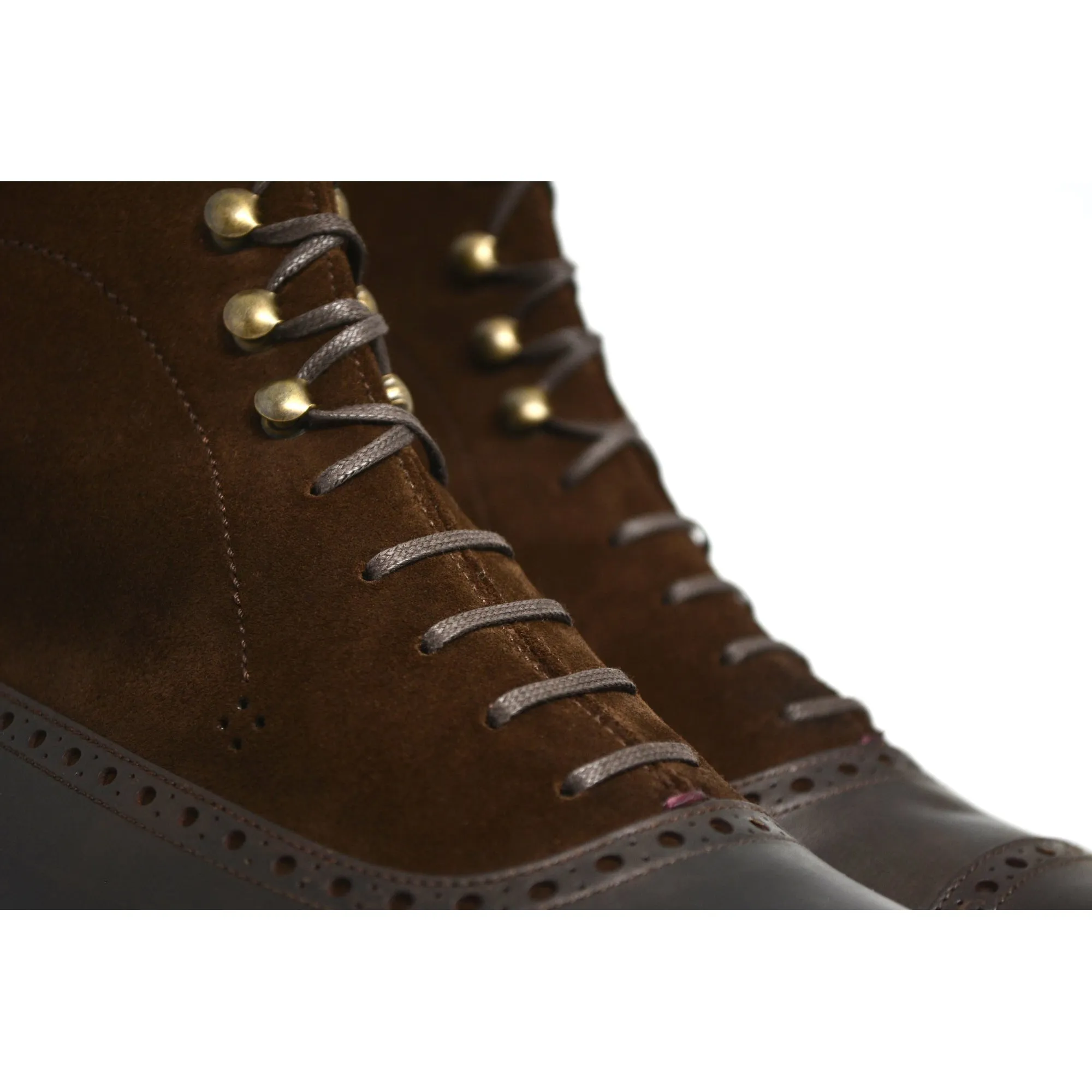 Brown Leather & Suede Clifton Lace Up Boots sold by Costoso Italiano product image thumbnail 2